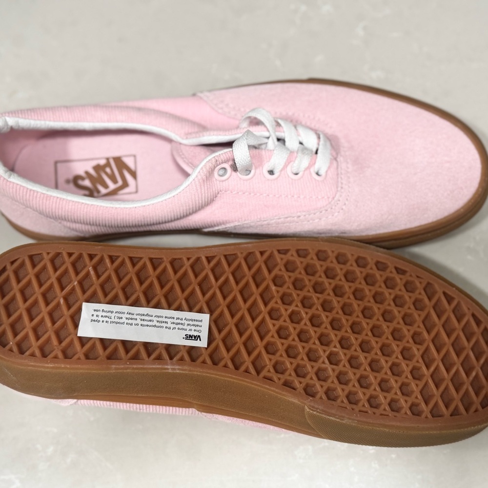 Vans Light Pink Canvas Shoes with Gum Sole